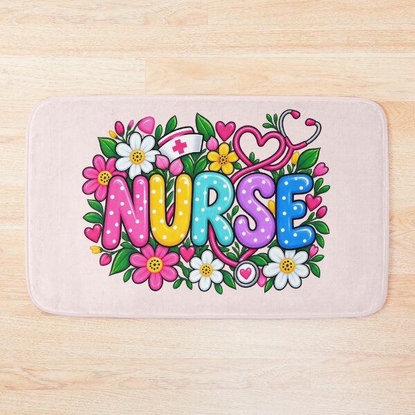 Item preview, Colorful Floral Nurse Typography Cute Nursing Flower Graphic designed and sold by CG Studio.