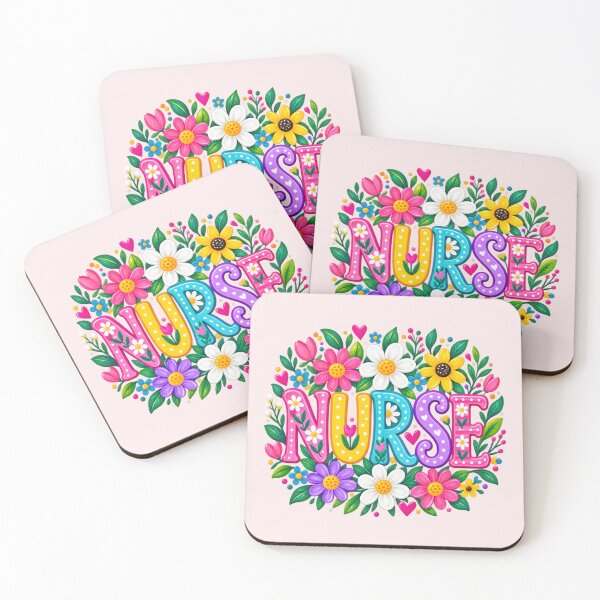 Item preview, Colorful Floral Nurse Typography Cute Nursing Flower Graphic designed and sold by CG Studio.