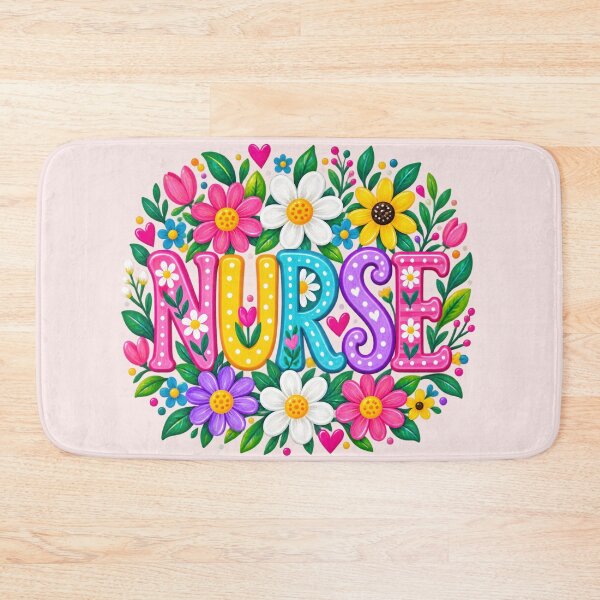 Item preview, Colorful Floral Nurse Typography Cute Nursing Flower Graphic designed and sold by CG Studio.