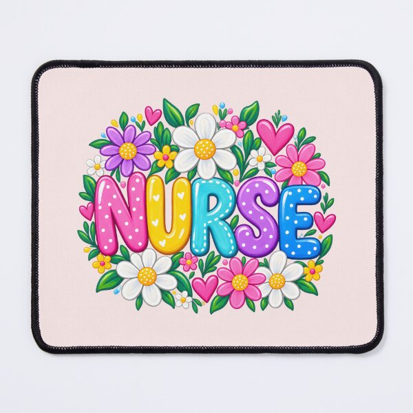 Item preview, Colorful Floral Nurse Typography Cute Nursing Flower Graphic designed and sold by CG Studio.