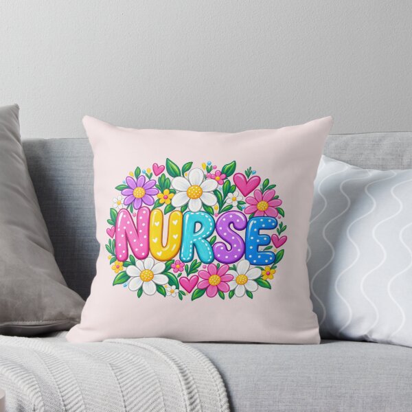 Item preview, Colorful Floral Nurse Typography Cute Nursing Flower Graphic designed and sold by CG Studio.