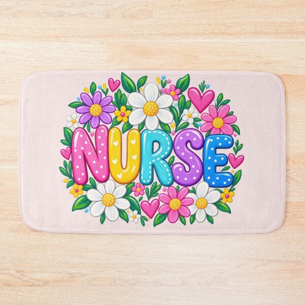 Item preview, Colorful Floral Nurse Typography Cute Nursing Flower Graphic designed and sold by CG Studio.
