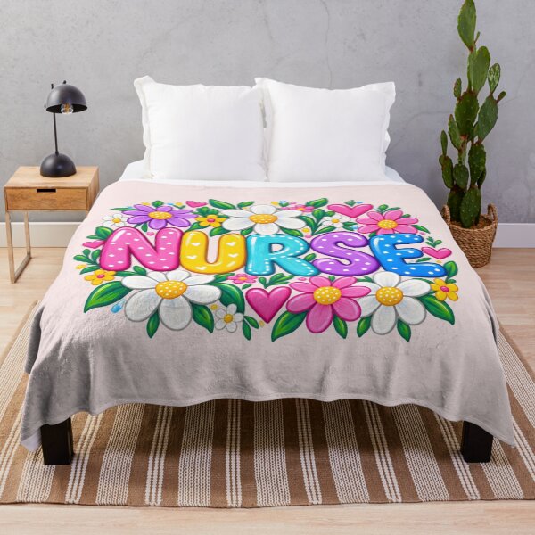 Item preview, Colorful Floral Nurse Typography Cute Nursing Flower Graphic designed and sold by CG Studio.