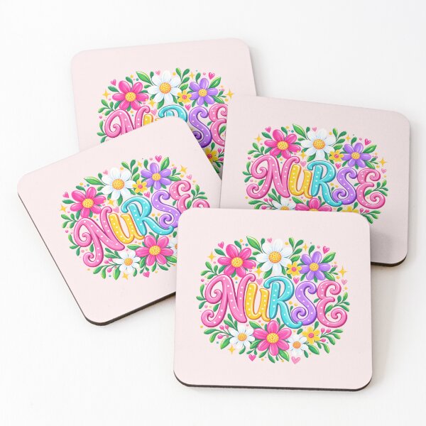 Item preview, Colorful Floral Nurse Typography Cute Nursing Flower Graphic designed and sold by CG Studio.