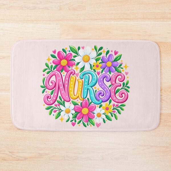 Item preview, Colorful Floral Nurse Typography Cute Nursing Flower Graphic designed and sold by CG Studio.