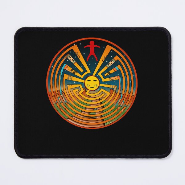 Item preview, Native American Labyrinth Symbol and Desert Landscape designed and sold by s0unak.