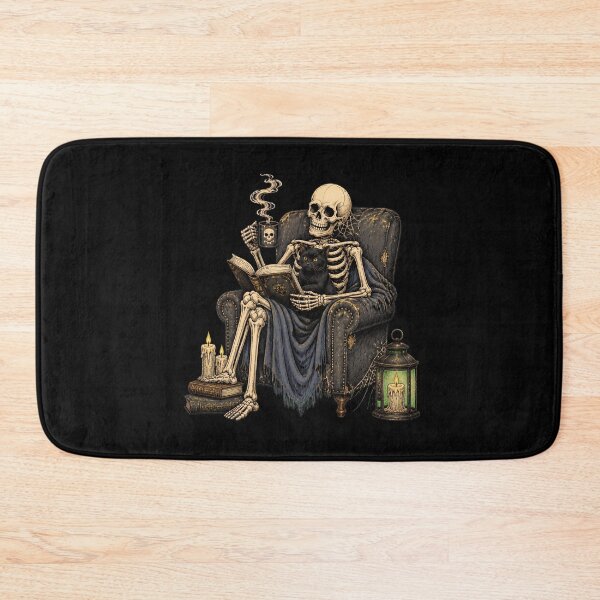 Item preview, Skeleton Reading Book Cat Coffee Mug Cozy Gothic Halloween designed and sold by felixpalette.