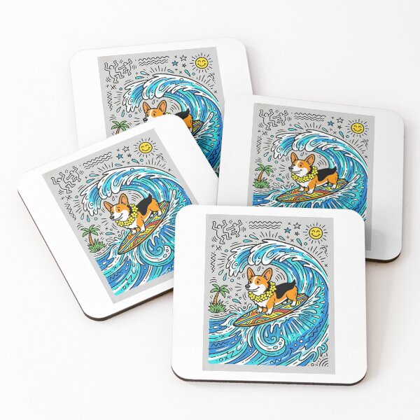 Item preview, Corgi Surfer Wave Rider designed and sold by PictoVibe.