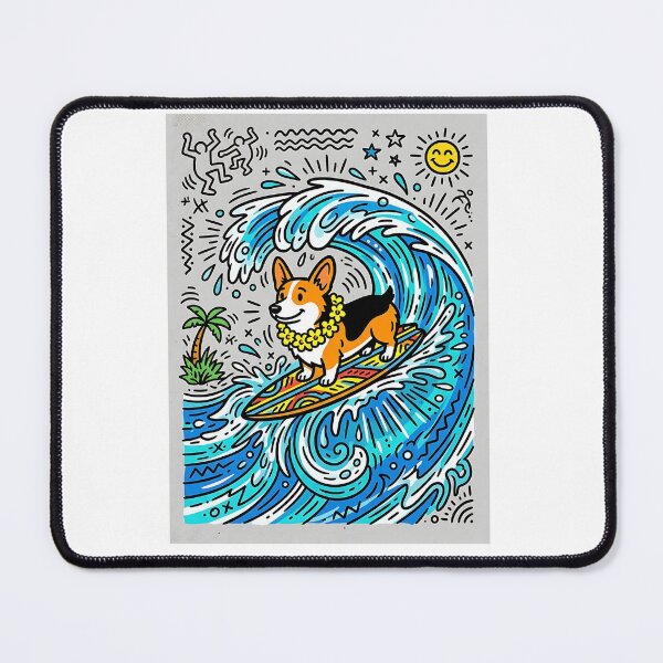 Item preview, Corgi Surfer Wave Rider designed and sold by PictoVibe.