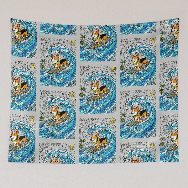 Item preview, Corgi Surfer Wave Rider designed and sold by PictoVibe.
