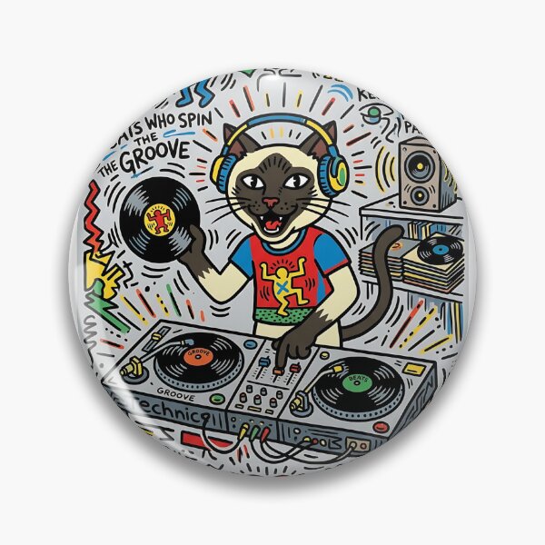 Item preview, Siamese Cat DJ Turntable Vibes designed and sold by PictoVibe.