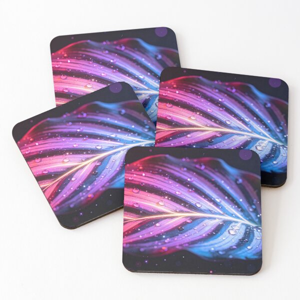 Item preview, Horiz Calathea Orbifolia Neon - Luminous Botanical Art designed and sold by EduMaru_Arts.