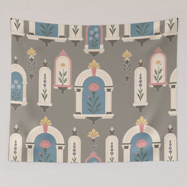 Item preview, Art Nouveau Floral Arch Micro Pattern designed and sold by BelievingCreate.