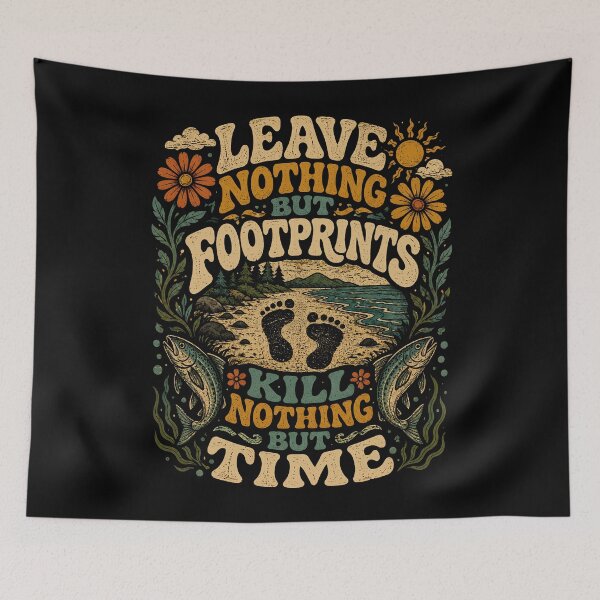 Item preview, Leave Footprints Kill Time Outdoor Adventure designed and sold by Victor Shadehorn.