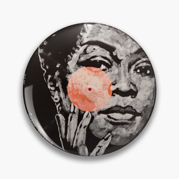 Artikelvorschau, Sarah Vaughan Jazz-Porträt, gemalt auf Vinyl-Schallplatte, Wandkunst – Facevinyl #100 entworfen und verkauft von Yurii Yermolenko.