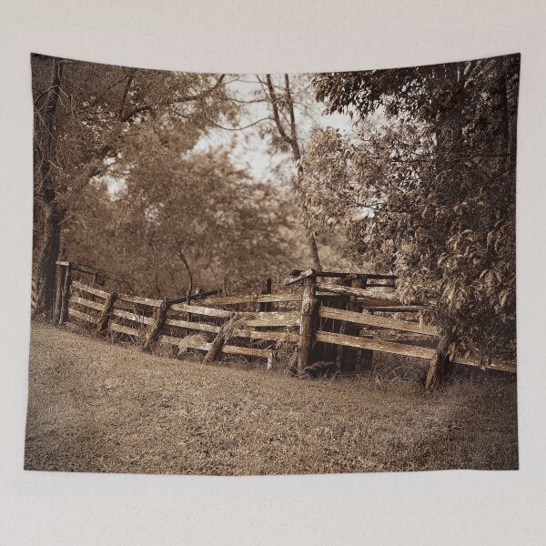 Item preview, Old Rustic Cattle Fence Australia Wall Art designed and sold by pcole123.
