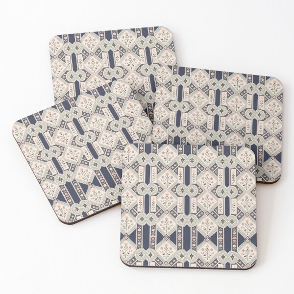Item preview, Botanical Tilework Microfloral Mosaic Pattern designed and sold by BelievingCreate.