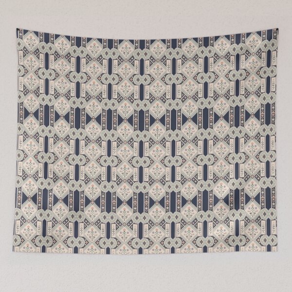 Item preview, Botanical Tilework Microfloral Mosaic Pattern designed and sold by BelievingCreate.