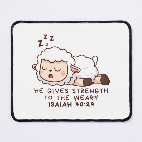 Item preview, He Gives Strength To The Weary Isaiah 40:29 | Cute Sleeping Sheep Bible Verse designed and sold by MoriaStore.
