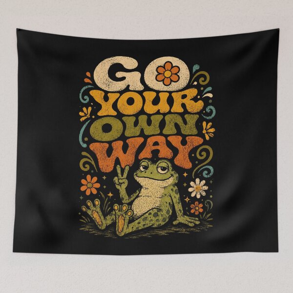 Item preview, Go Your Own Way Groovy Frog Peace Vibes designed and sold by Victor Shadehorn.