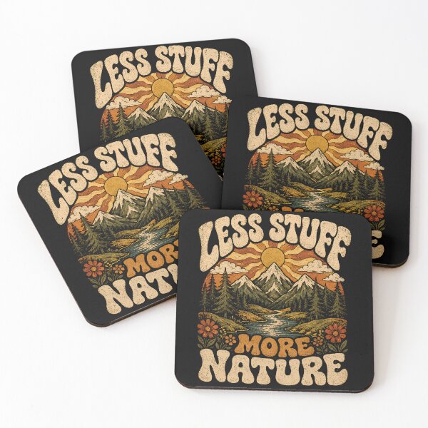 Item preview, Less Stuff More Nature Retro Mountain Escape designed and sold by Victor Shadehorn.