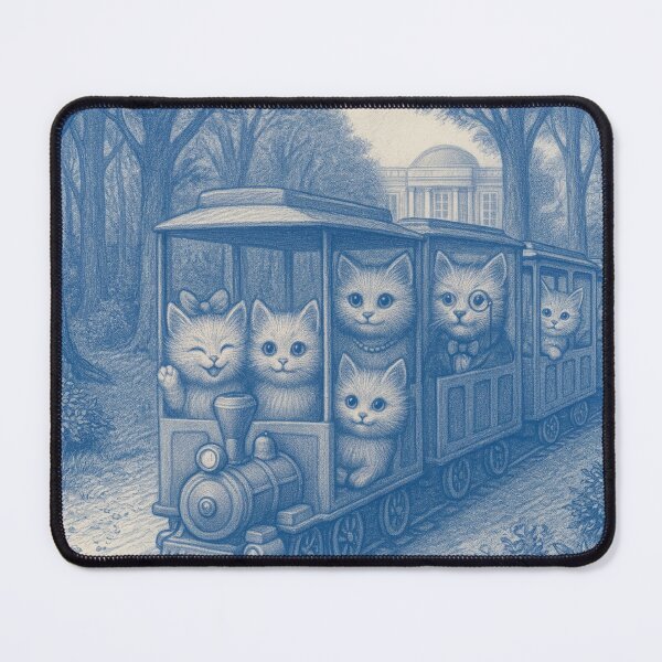 Item preview, Cat familiy - at Versailles in a train - Fonulaseries designed and sold by FonulaBlue.
