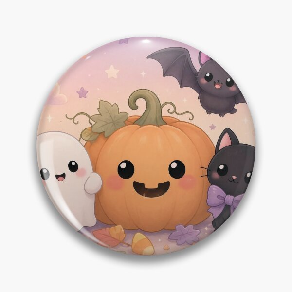 Item preview, Cute Pastel Halloween | Ghost, Pumpkin, Bat & Cat Illustration designed and sold by EWPrints.