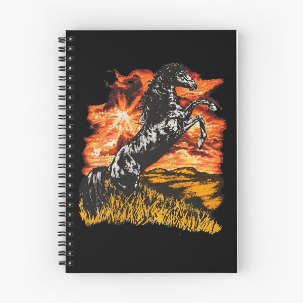 Item preview, Rearing Black Horse Wild Sunset Nature designed and sold by namibambam.