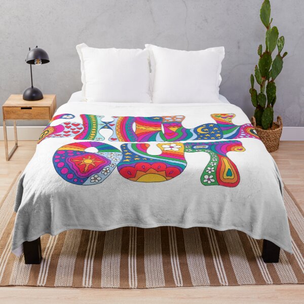 Item preview, Psychedelic Chill Out Art White– Retro Hippie Rainbow Groovy Peace Design designed and sold by Kellie Espie Art.