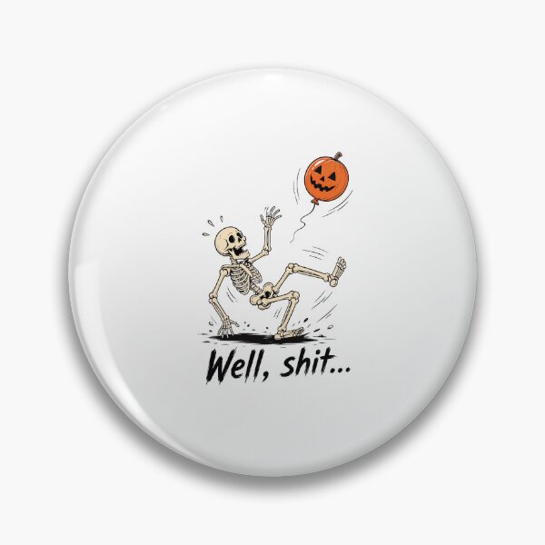 Item preview, Skeleton Pumpkin Balloon Halloween Funny Well Shit designed and sold by felixpalette.