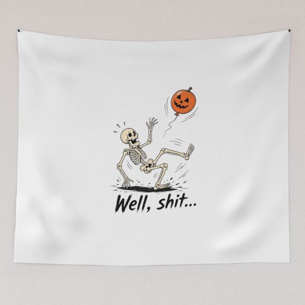 Item preview, Skeleton Pumpkin Balloon Halloween Funny Well Shit designed and sold by felixpalette.