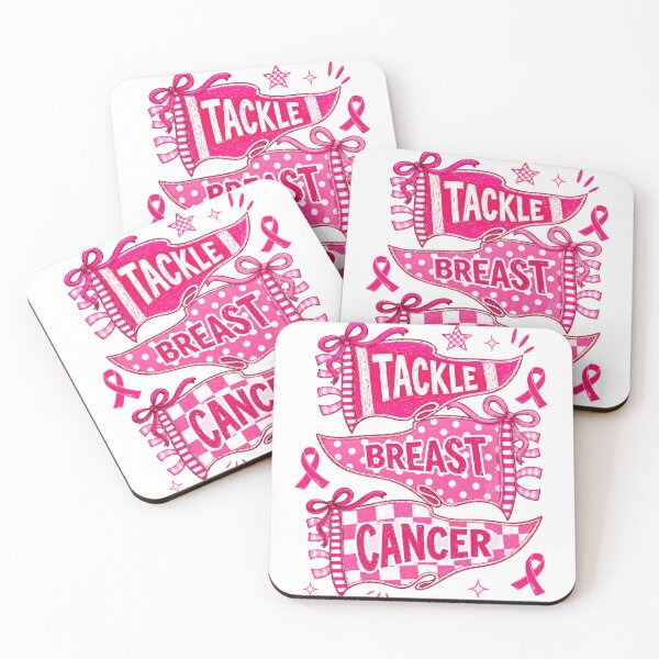 Item preview, Retro Pink Tackle Breast Cancer Awareness Support Survivor designed and sold by DYAFLK.