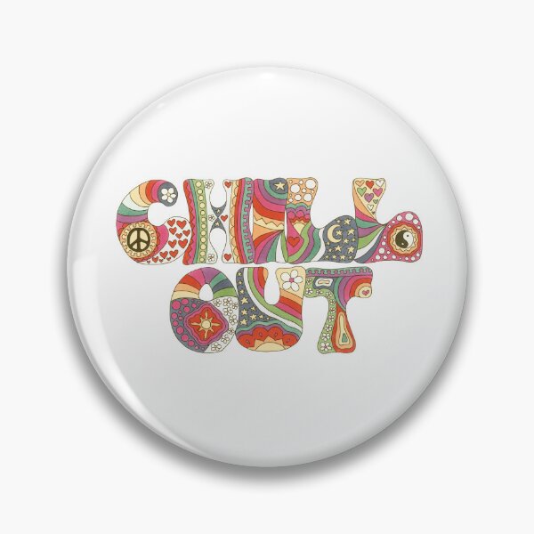 Item preview, Vintage Psychedelic Chill Out Art White– Retro Hippie Rainbow Groovy Peace Design designed and sold by Kellie Espie Art.