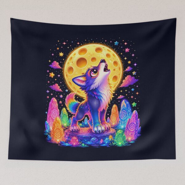 Item preview, Rainbow Werewolf Howling at the Moon designed and sold by Victor Shadehorn.