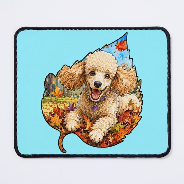 Item preview, Fall Poodle Playing In Autumn Leaves designed and sold by Lion and Lamb Design.