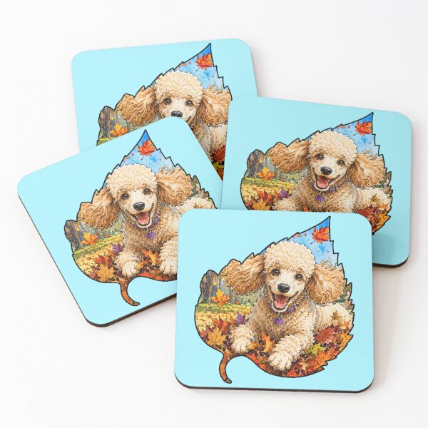 Item preview, Fall Poodle Playing In Autumn Leaves designed and sold by Lion and Lamb Design.