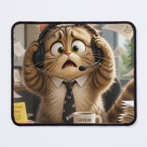 Item preview, Funny Corporate Office Cat - Stressed Work From Home Kitten designed and sold by SALVO180674.