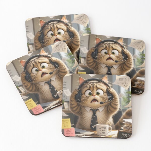 Item preview, Funny Corporate Office Cat - Stressed Work From Home Kitten designed and sold by SALVO180674.