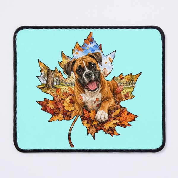 Item preview, Fall Boxer Dog Playing In Autumn Leaves designed and sold by Lion and Lamb Design.