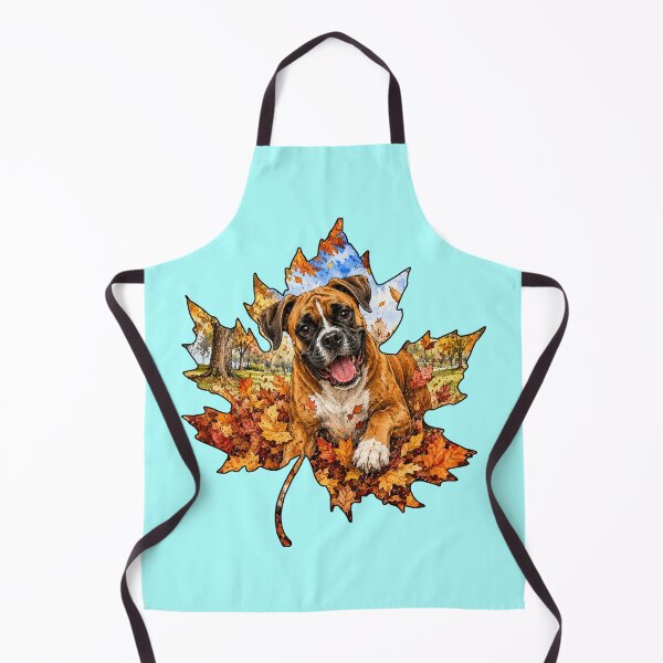 Item preview, Fall Boxer Dog Playing In Autumn Leaves designed and sold by Lion and Lamb Design.