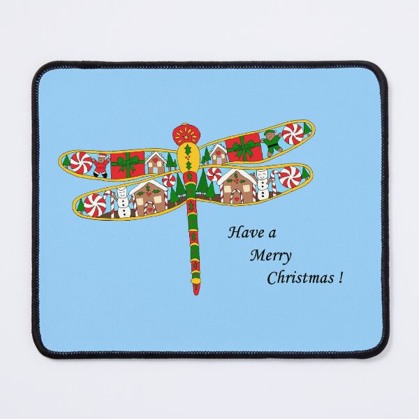 Item preview, Have a Merry Christmas Dragonfly designed and sold by JoyousArt4u.