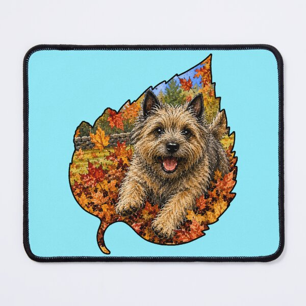 Item preview, Fall Cairn Terrier Playing In Autumn Leaves designed and sold by Lion and Lamb Design.