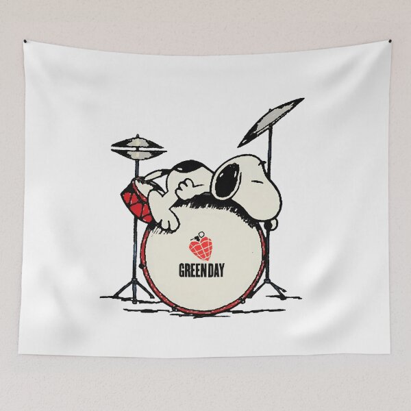 Item preview, Snoopy Sleep Drum Heart Greenday designed and sold by AnatoCore-Art.