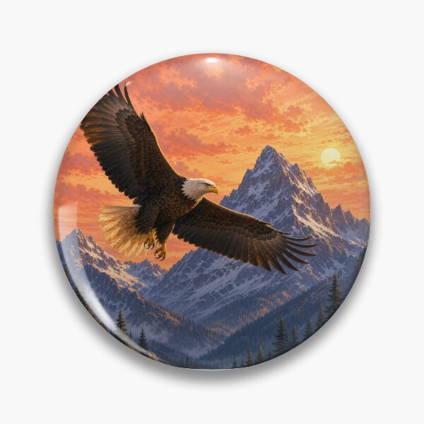 Item preview, Bald Eagle Alpine Sunset Mountain Outdoor Adventure Jeep Spare Tire Cover designed and sold by Kerryberri.