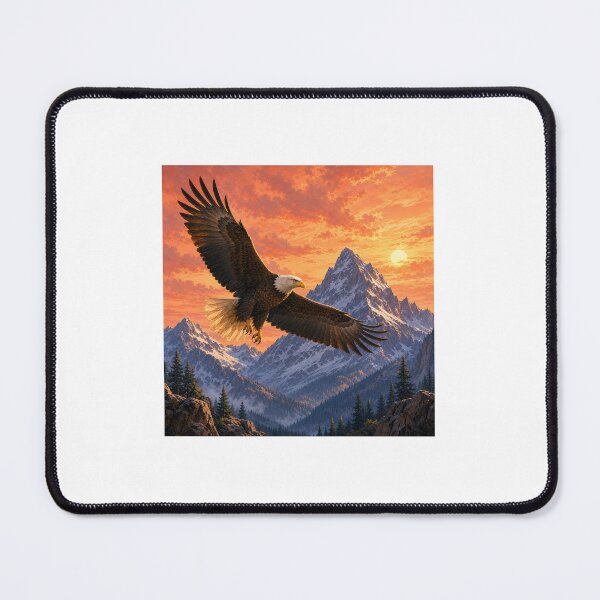 Item preview, Bald Eagle Alpine Sunset Mountain Outdoor Adventure Jeep Spare Tire Cover designed and sold by Kerryberri.