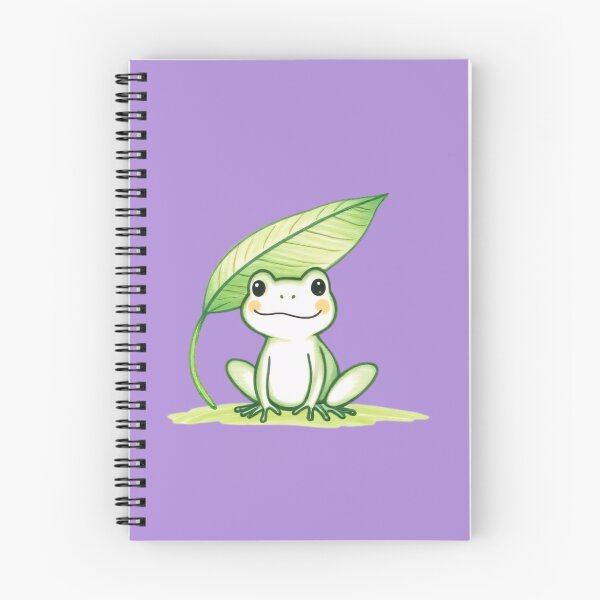Item preview, Green Doodle Cute Frog with Leaf Umbrella designed and sold by Pickmash.