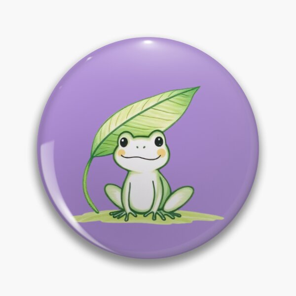 Item preview, Green Doodle Cute Frog with Leaf Umbrella designed and sold by Pickmash.
