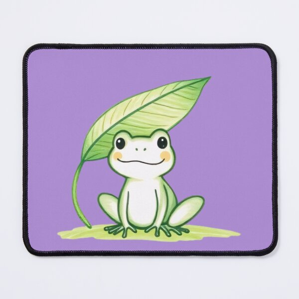 Item preview, Green Doodle Cute Frog with Leaf Umbrella designed and sold by Pickmash.