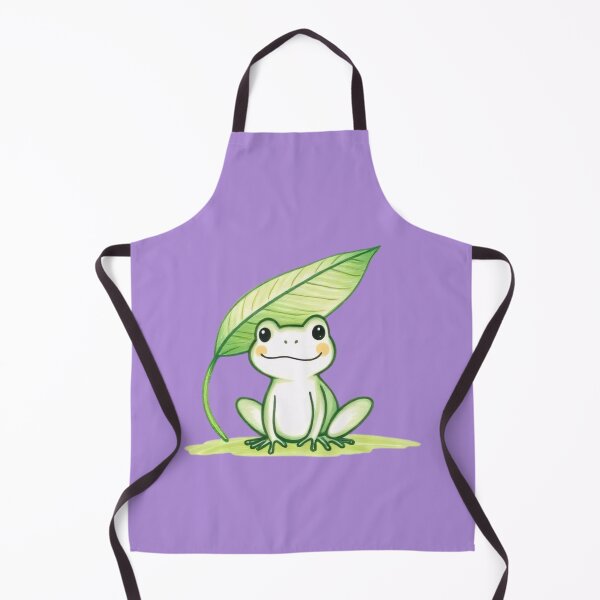 Item preview, Green Doodle Cute Frog with Leaf Umbrella designed and sold by Pickmash.
