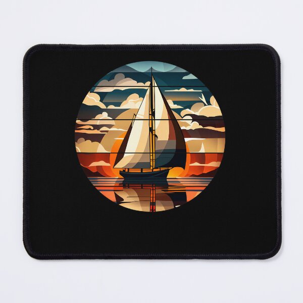 Item preview, Sloop Sailboat Navigating at Sunset designed and sold by Blind-Vision.